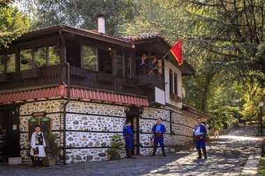 Blagoevgrad, Bulgaristan, 07.30. 2023 - İlindenPreobrazhenie Ayaklanmasının Yeniden Yapımı, 