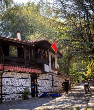 Blagoevgrad, Bulgaristan, 07.30. 2023 - İlindenPreobrazhenie Ayaklanmasının Yeniden Yapımı, 