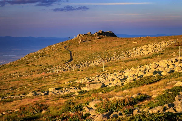 Abendwanderung Zum Tscherni Vrah Gipfel Vitosha Gebirge Bulgarien — Stockfoto