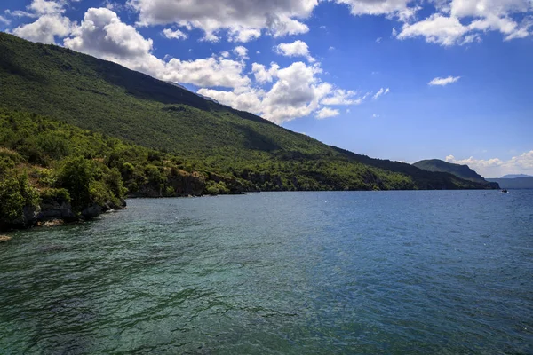 Vista Lago Ohrid Ohrid Macedônia Norte — Fotografia de Stock