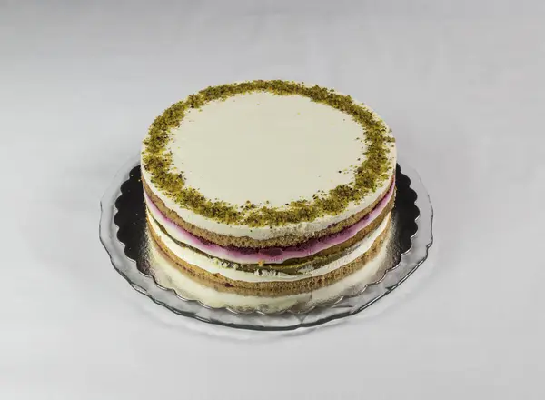 Domowe Ciasto Strzał Sztucznym Świetle — Zdjęcie stockowe