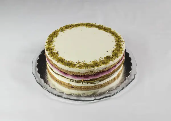 Domowe Ciasto Strzał Sztucznym Świetle — Zdjęcie stockowe