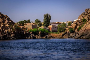 Aswan, Mısır - 05.02.2024: Bu tapınak tanrıça Isis 'e adanmıştır. Aswan 1, Mısır.
