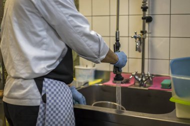 Yeni hazırlanmış yemek / yemek bir restoranda servis edilecek.