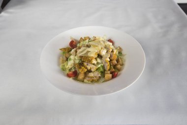 Yeni hazırlanmış yemek / yemek bir restoranda servis edilecek.