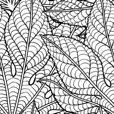 Yaprakların vektörsüz deseni.