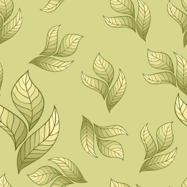 Yaprakların biçimsiz vektör deseni.