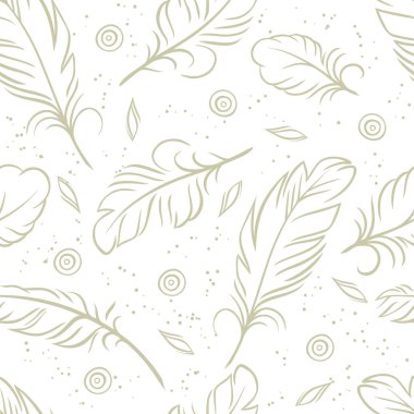 Vintage seamless modeli ile el çekilmiş tüyler.