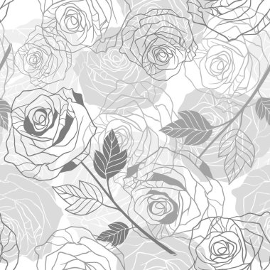 Gül çiçek background. vektör seamless modeli.