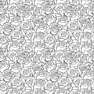 Gül çiçek background. vektör seamless modeli.