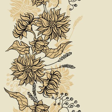 çiçekler ile Seamless modeli. Eğer tasarım vektör arka plan.