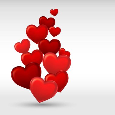 şık Kırmızı Sevgililer günü kalp arka plan. vektör çizim.