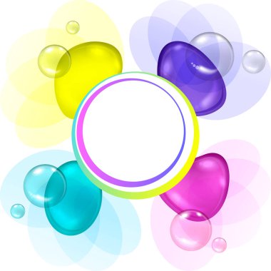 renk soyut şeffaf kabarcıklar ve damla ile. vektör arka plan.