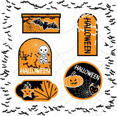 Cadılar Bayramı Satılık Etiketler izole. Eğer tasarım vektör balonlar.