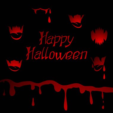 keskin dişleri ve kan Halloween vektör arka plan.