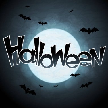 EPS 10 halloween arka plan ay ve yarasalar ile.