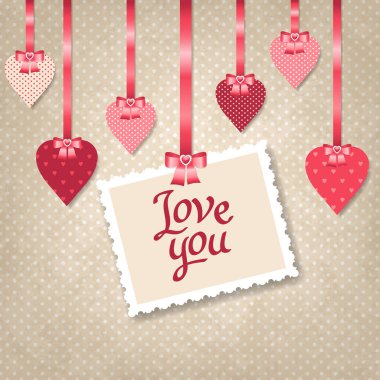 yürekleri vintage tasarım Retro arka plan.