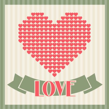 Vintage Sevgililer günü tebrik kartı.