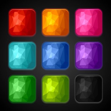 geometrik arka planlar için app simgeleri bir dizi.