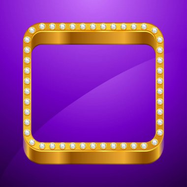 Altın Çerçeve ve mücevher ile arka plan.