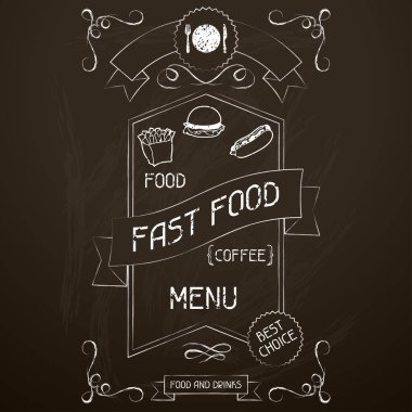 Fast food Restoran Menü tahtada.
