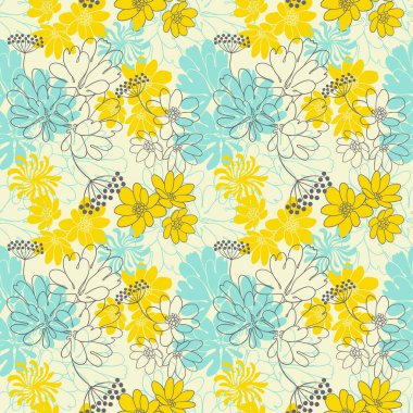 Soyut desensiz çiçek deseni.