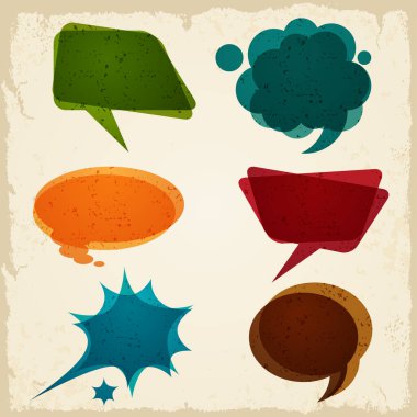 Speech bubble in retro style. clipart