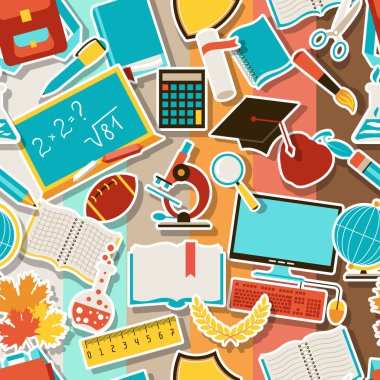 okul simgeleri ile Seamless Modeli.