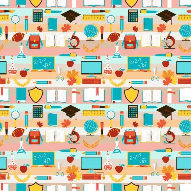 okul simgeleri ile Seamless Modeli.