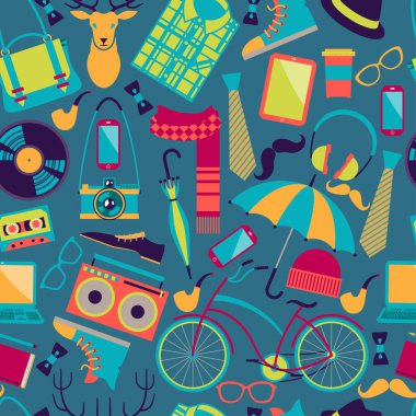 Hipster stili soyut dikişsiz desen.