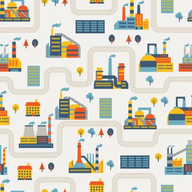 Endüstriyel Fabrika binaları seamless modeli.