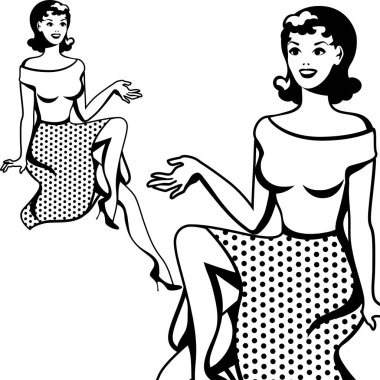 pop sanat tarzı retro kız güzel.