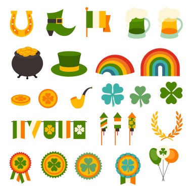 Aziz patrick günü Icons set.