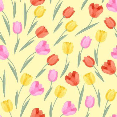 Renkli lalelerle kusursuz desen. 