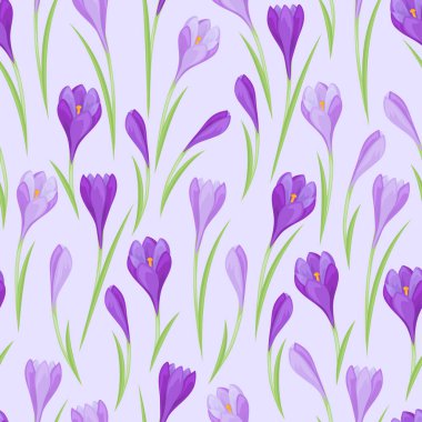 Bahar çiçek Çiğdem doğal seamless modeli.