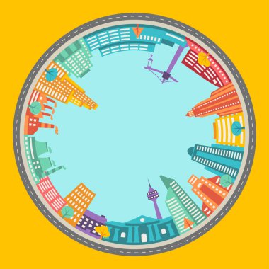 Binaların olduğu şehir manzarası soyut arkaplan.