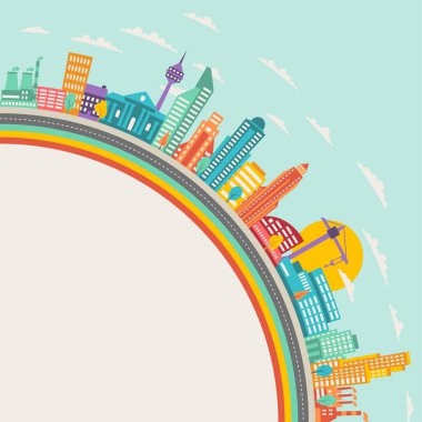 Binaların olduğu şehir manzarası soyut arkaplan.