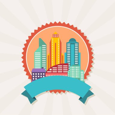 Binaların olduğu şehir manzarası soyut arkaplan.