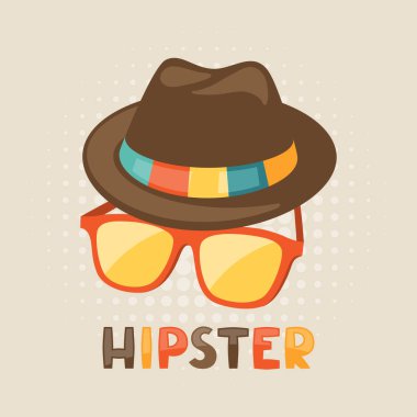 şapka ve gözlük hippi tarzı tasarım.