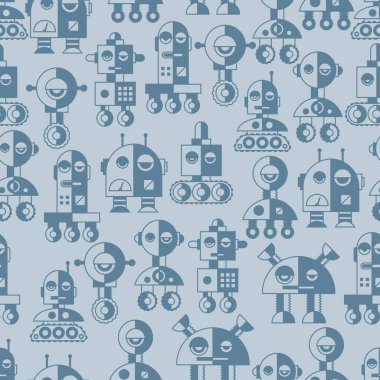 düz stil desende sorunsuz robotlar.