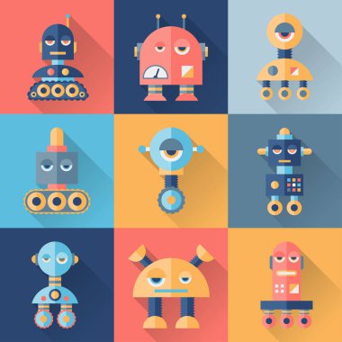 Robot düz Stil kümesi.