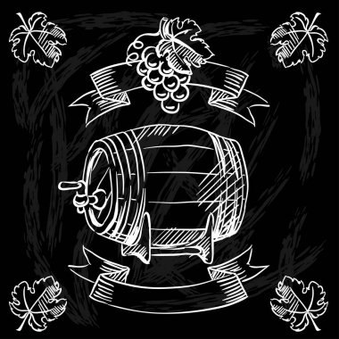 Restoran ya da bar şarap listesi kara tahta zemin üzerine.