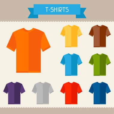 t-shirt tasarım şablonları düz bir tarzda renkli..