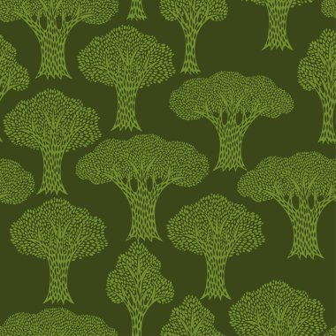 çeşitli ağaçlar tasarlamak tekstil deseni.