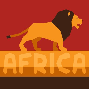 Aslan çizimi ile Afrika etnik köken.