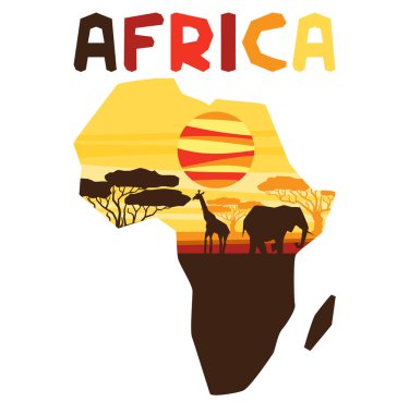 harita çizimi ile Afrika etnik köken.