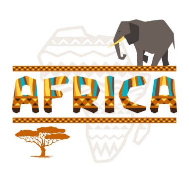 geometrik süsleme ve sembolleri ile Afrika etnik köken.