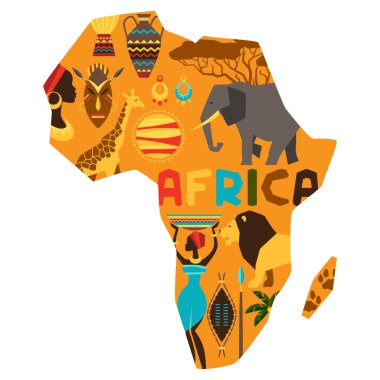 harita çizimi ile Afrika etnik köken.