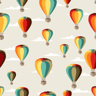 sıcak hava balonları sorunsuz seyahat desen.
