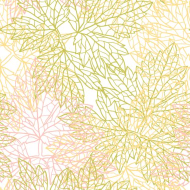 Dikişsiz vektör desen ile stilize sonbahar yaprakları.